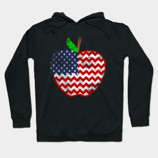 Vintage 4th July Teacher American Flag Teachers Student Gift Hoodie